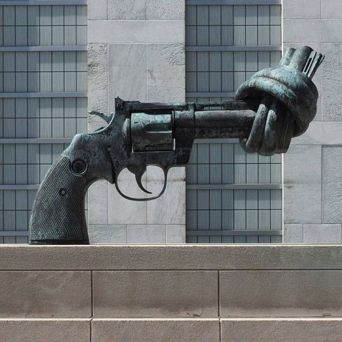 Image of non-violence sculpture