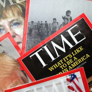Overlapping covers of Time Magazine