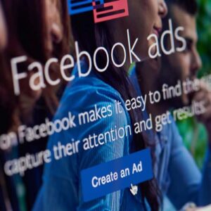 Create an Ad on facebook app on screen close-up