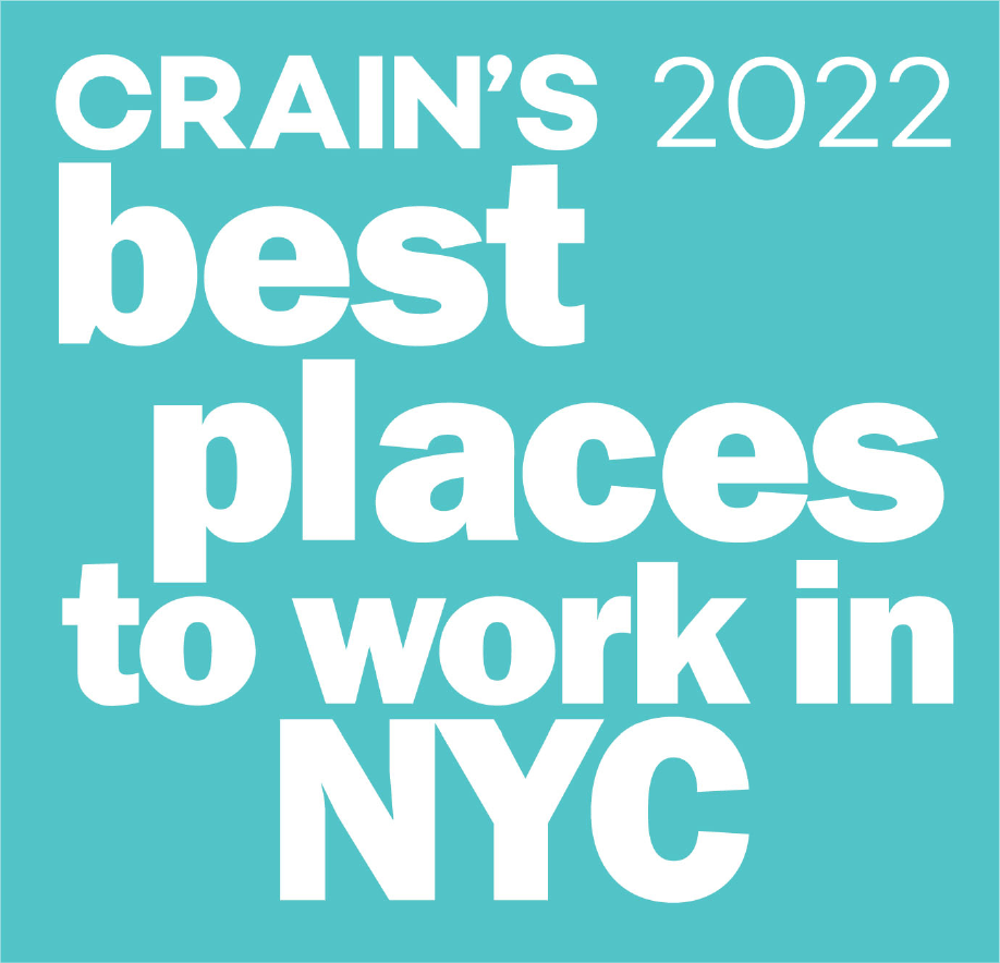Logo for Crain's 2022 best places to work in NYC.
