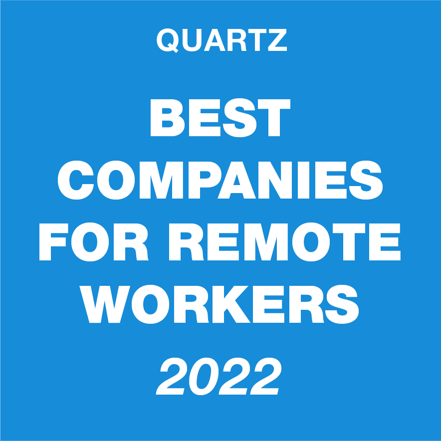 Logo for Quartz Best Companies for Remote Workers 2022.