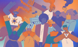 Abstract illustration of young people.