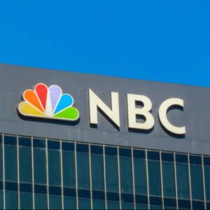 NBC logo on the side of the building