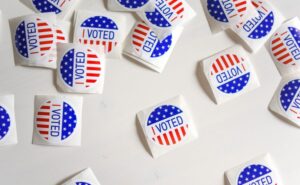 A collection of I Voted stickers.