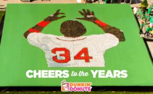 Artwork installation of Big Papi created by Dunkin'.