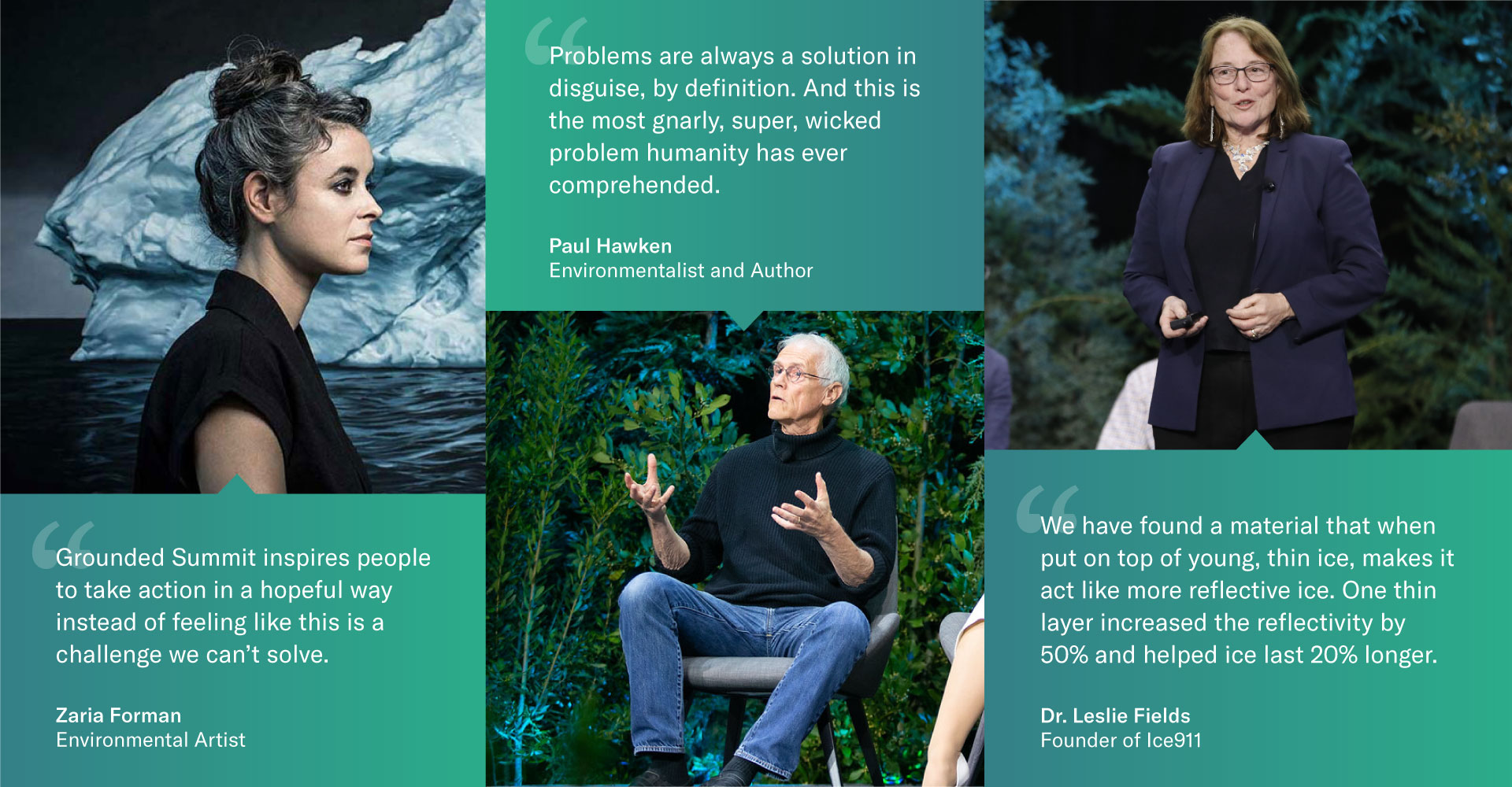 Quotes from environmentalists that spoke at the Grounded Summit