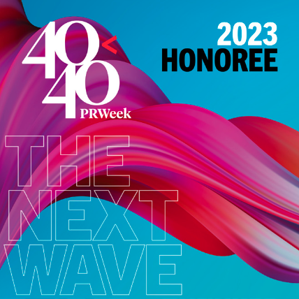 PRWeek 40 Under 40 2023 Honoree graphic