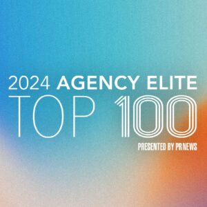 Logo for 2024 Agency Elite Top 100 presented by PR News