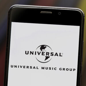 Universal Music Group loading screen on a phone