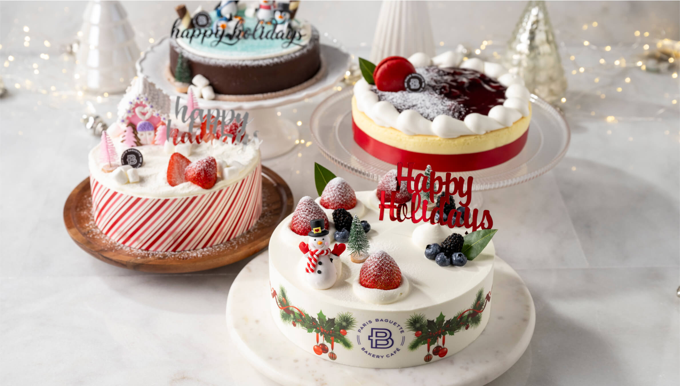 Paris Baguette's customized holiday cakes