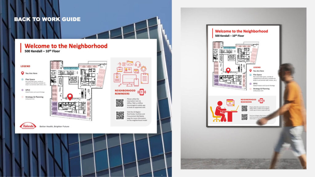 Wayfinding graphics for 500 Kendall.