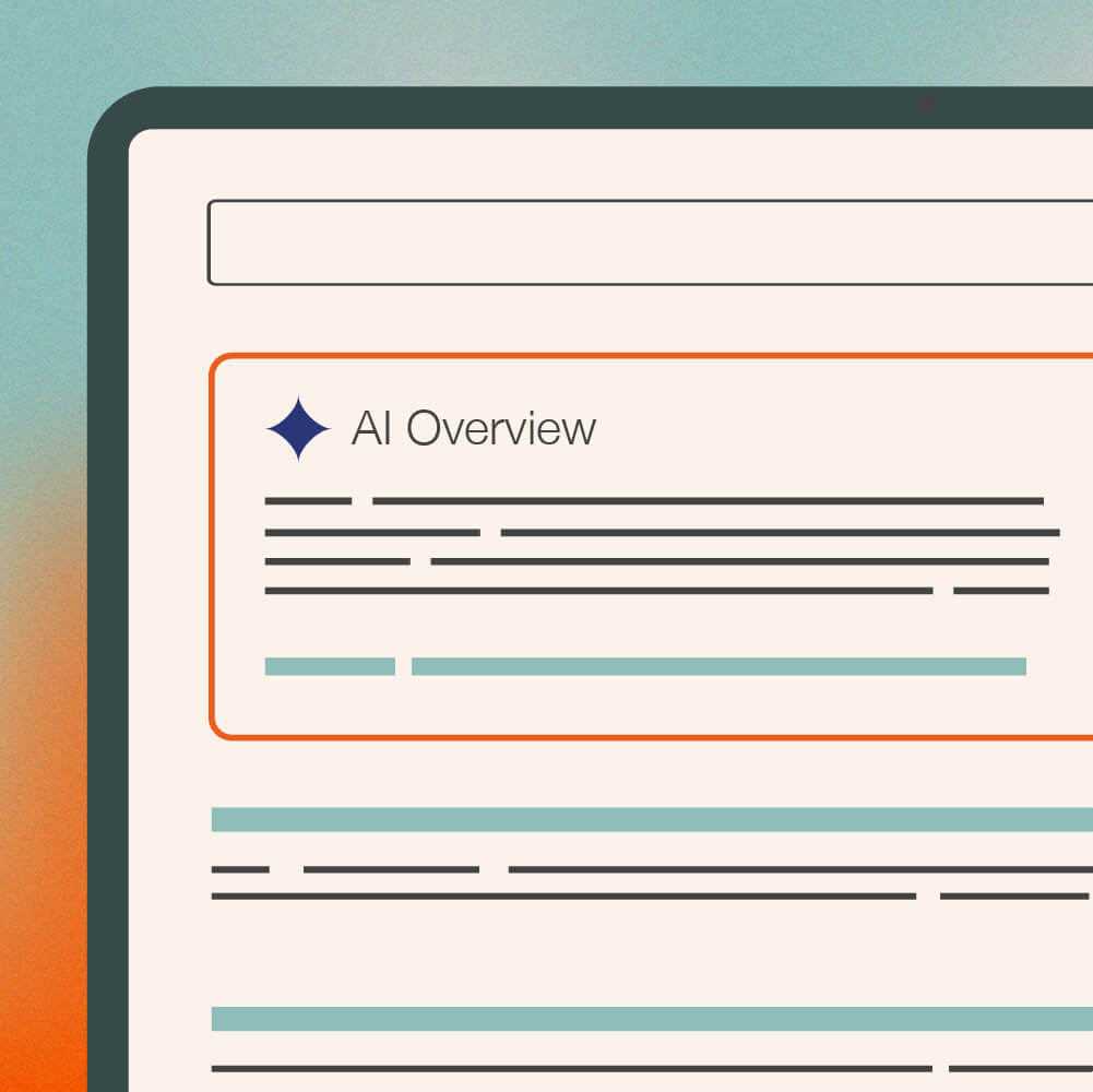 User interface of search engine using AI summary.